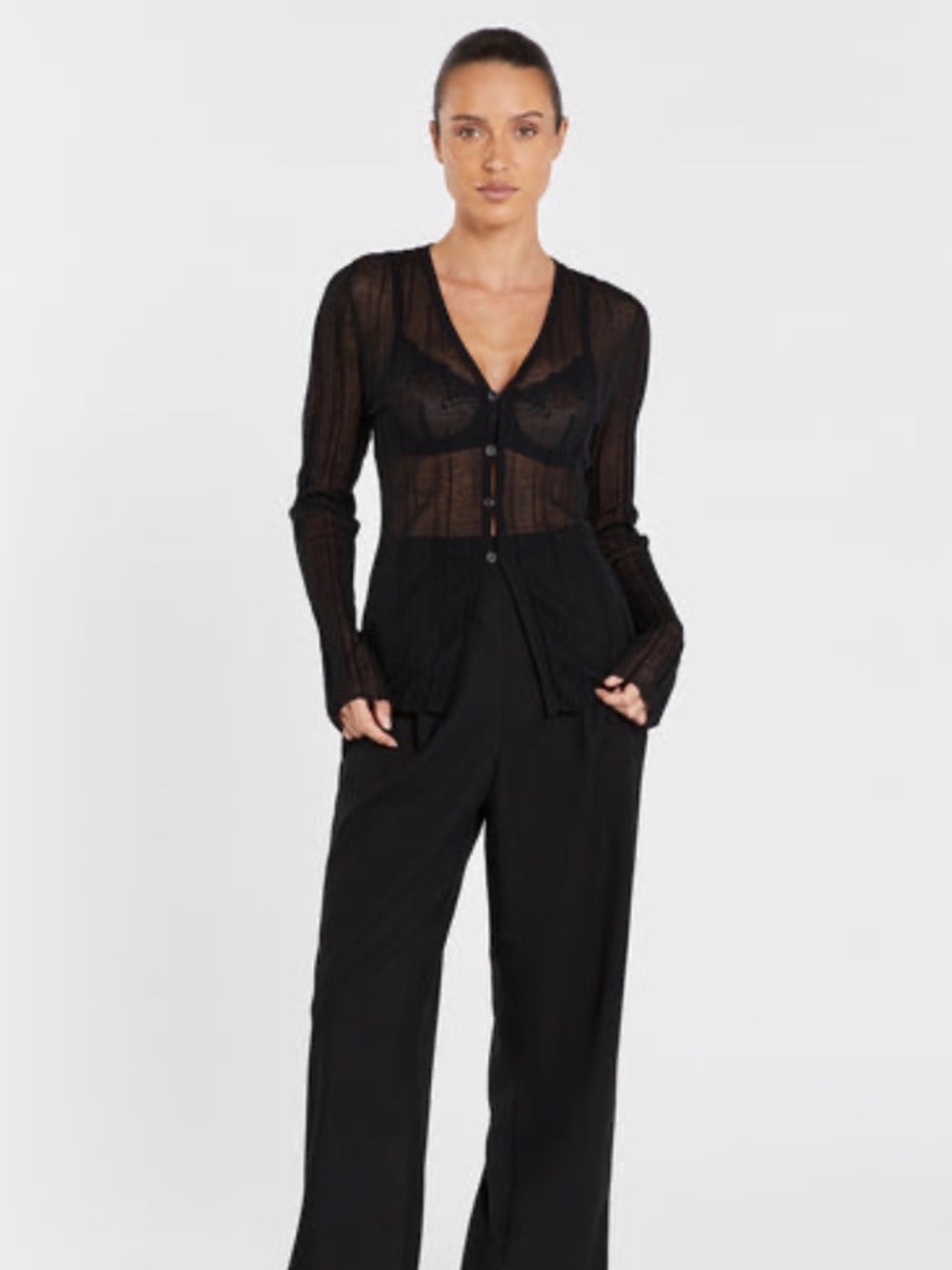 DISSH Nova Black Long Sleeve Knit Top XS
